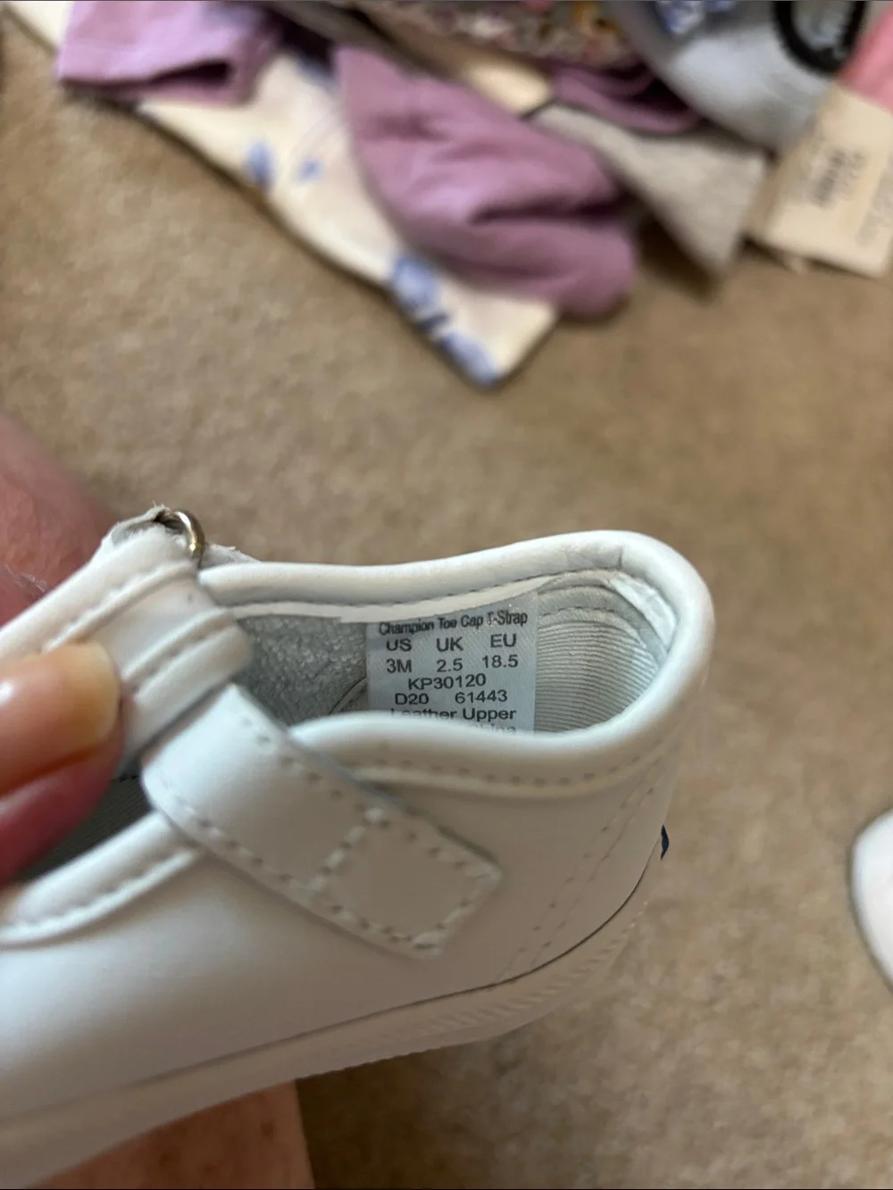 Keds Kids White Leather Mary Jane Slip-On size 3 toddlers Shoes